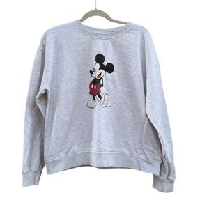 H&M Women's Disney Mickey Mouse Gray Crewneck Sweatshirt Size Medium